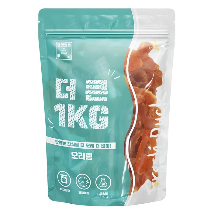 이수펫 강아지 더큰 간식, 오리가슴살, 1kg, 1개