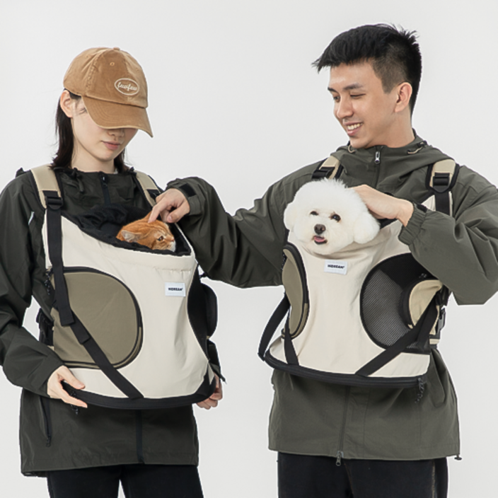 호다다 강아지 이동가방 프론트백 포대기 고양이 이동장, 베이지 호다다 강아지 이동가방 프론트백 포대기 고양이 이동장, 베이지