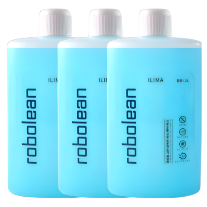 일리마 로보락 전용세제 호환 로봇청소기 세정제 1L 클리너, 3개, 로보린