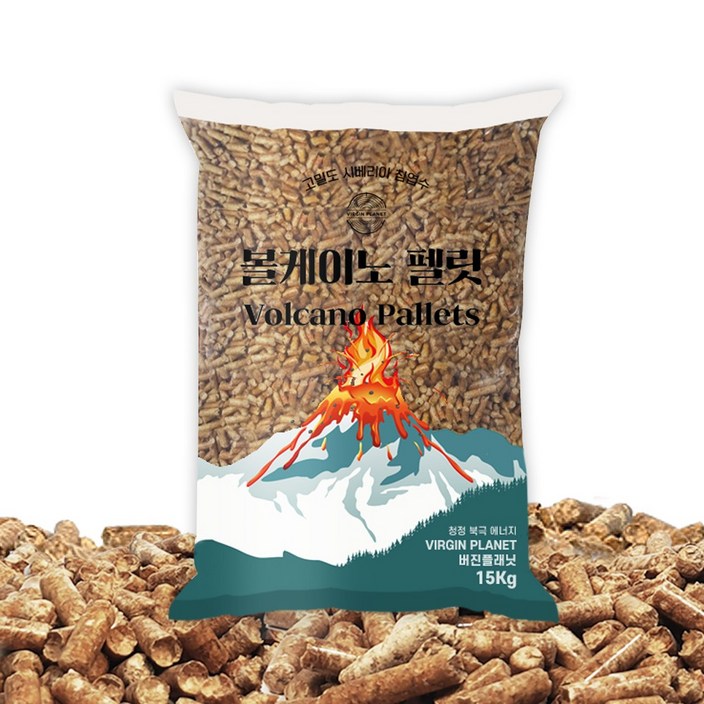 A1등급 프리미엄 볼케이노 우드펠렛 15kg 캠핑용 반려동물 흡수용 베딩, 15kg, 1팩