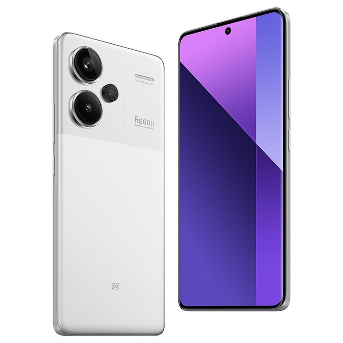 월드 프리미어 글로벌 버전 Xiaomi Redmi Note 13 Pro Plus 5G 스마트폰 200MP OIS 카메라 1.5K 120Hz AMOLED 커브드 디스플레이 120W, 화이트, 512GB