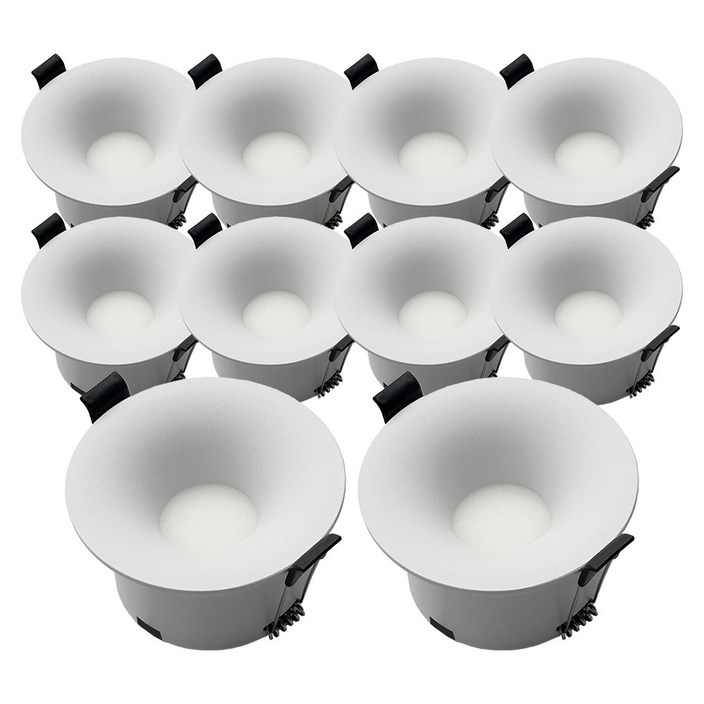 라인라이팅 LED 샤론 3인치 호른 다운라이트 확산형 12w (주광 전구 주백), 10개, 주백색(아이보리빛)