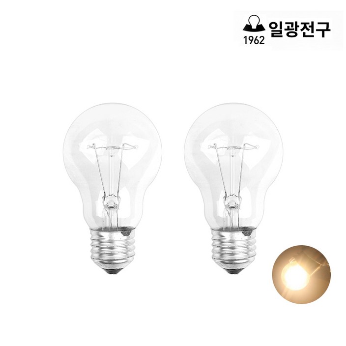 일광전구 220V A55 투명 필라멘트 백열전구 60W 2p