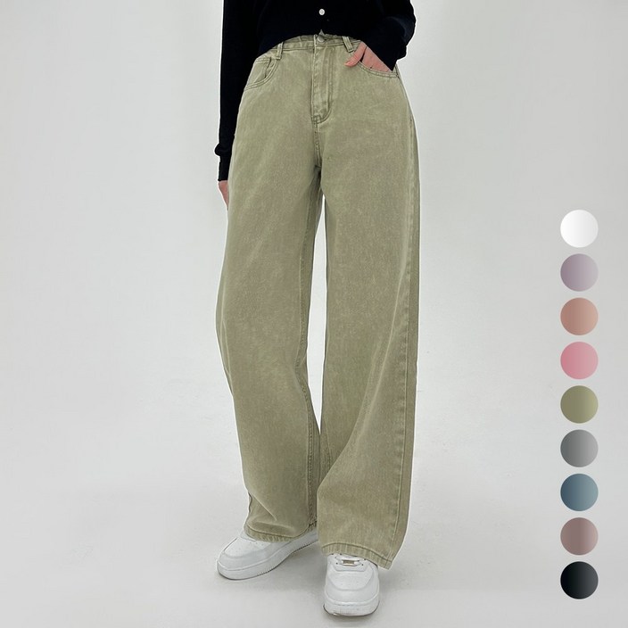 코모도 여성 와이드 면바지 9컬러  2단기장 