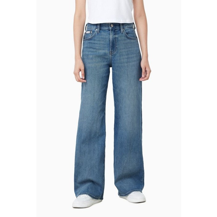 캘빈클라인 진 여성 와이드 레그핏 미드 블루 청바지 47D848G NNQ317 DFP543