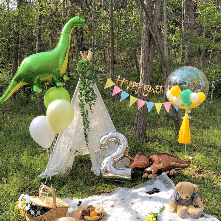 파티온 버블풍선 공룡 생일파티세트버블풍선펄풍선풍선스탠드숫자풍선손펌프, 펄풍선선택1트리케라톱스레터링흘림체숫자골드