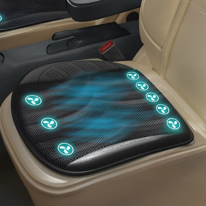 해브유 8팬 USB 차량용 통풍시트 쿨링방석 의자 자동차 사무실 3단바람조절 커버 바람방석 여름 매트