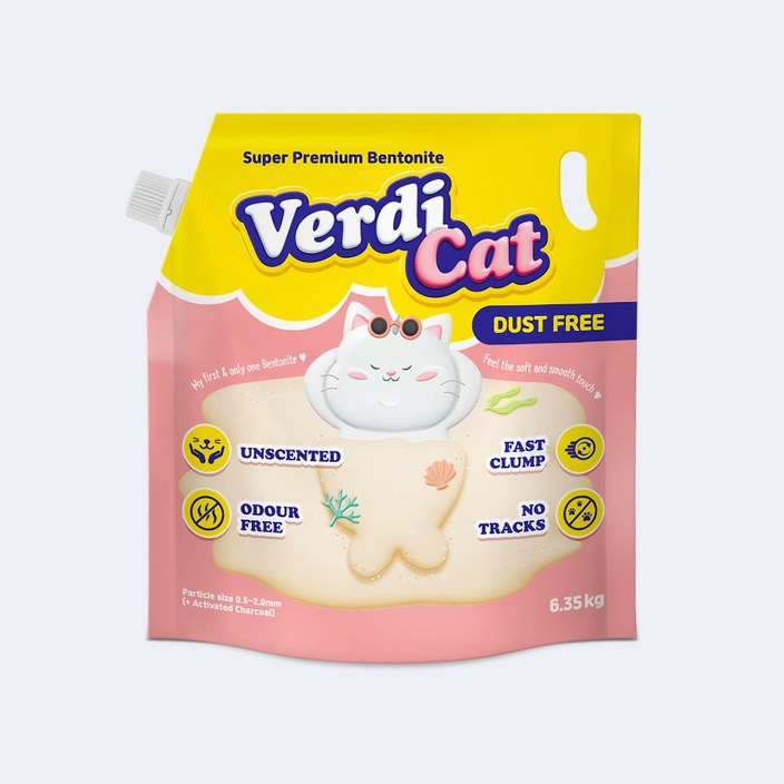 베르디캣 더스트프리 (6.35kg 3개입) 19.05kg 고양이 모래, 더스트프리(벤토), 3개, 6.35kg