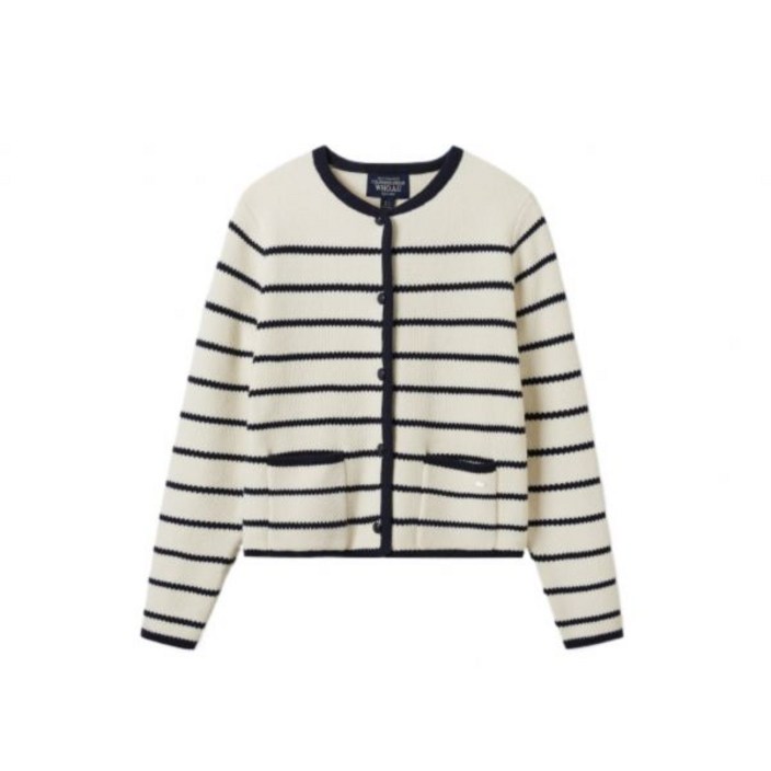 후아유 WHO.A.U Stripe Button Outer Cardigan 가디건  WHCKF1251F 매장정품 181720