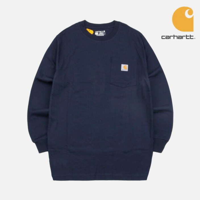 칼하트 포켓 긴팔 맨투맨 티셔츠 네이비 K126NVY