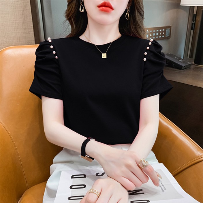 어썸풀 여성용 그립 소매 프릴 티셔츠