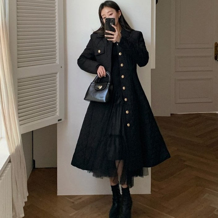 떳다그녀 프리실라 퀼팅 패딩 원피스 자켓