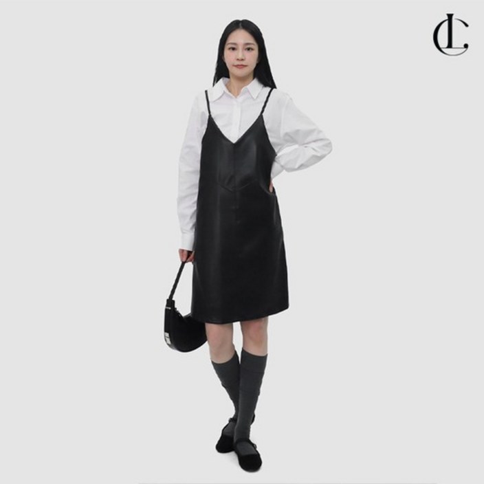 [엘케이트] 여자 뷔스티에 원피스 레더 가죽 미니멈 원피스 LDOY001