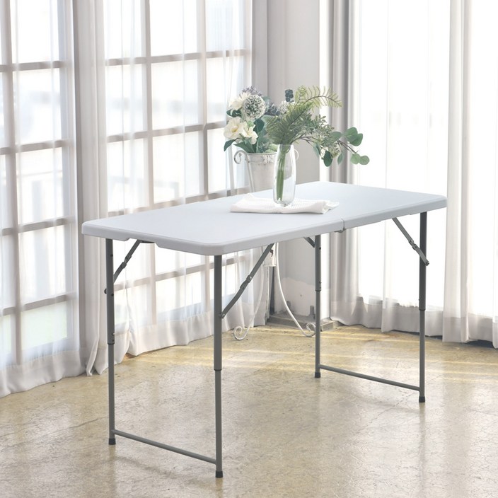 텐탑 3단 접이식 브로몰딩 테이블 1200, 화이트