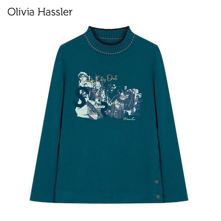 올리비아하슬러 직영아트윅 기모 루즈핏 티셔츠OHBWTS104