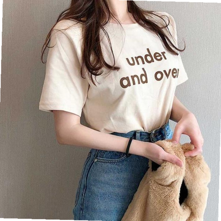 레터링 디자인 면티 예쁜 여성 의류 봄이너 티셔츠