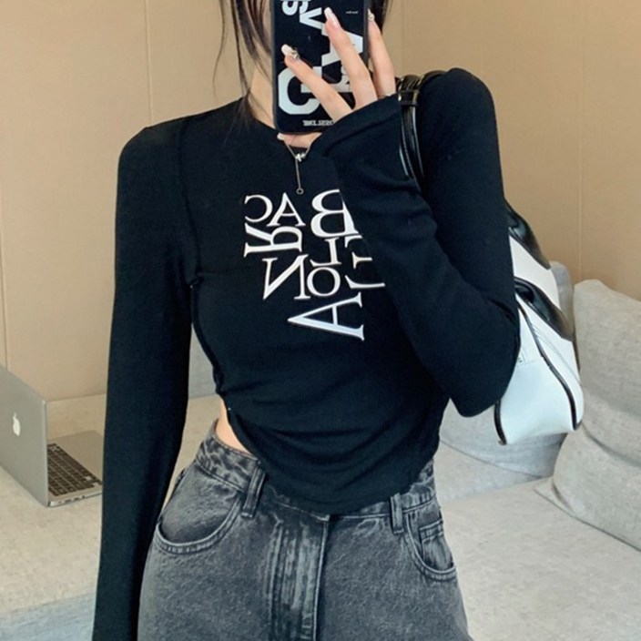 주디앤 여성 비에이 라인 긴팔 티셔츠
