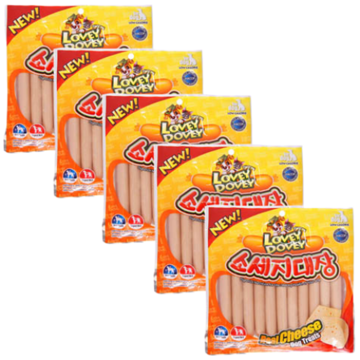 러비더비 강아지 소세지대장 간식 11p, 닭고기  치즈 혼합맛, 165g, 5개