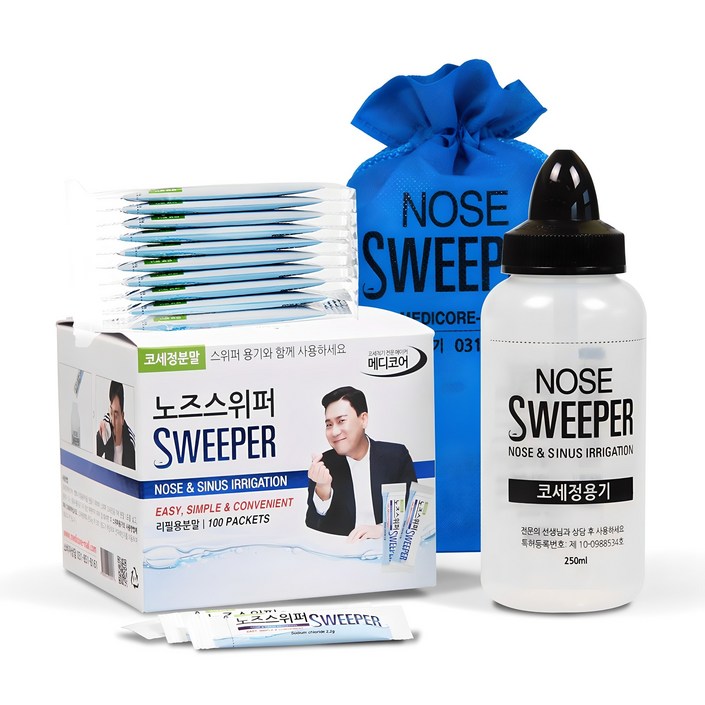 노즈스위퍼 코세척기  코세척분말 120포, 1세트