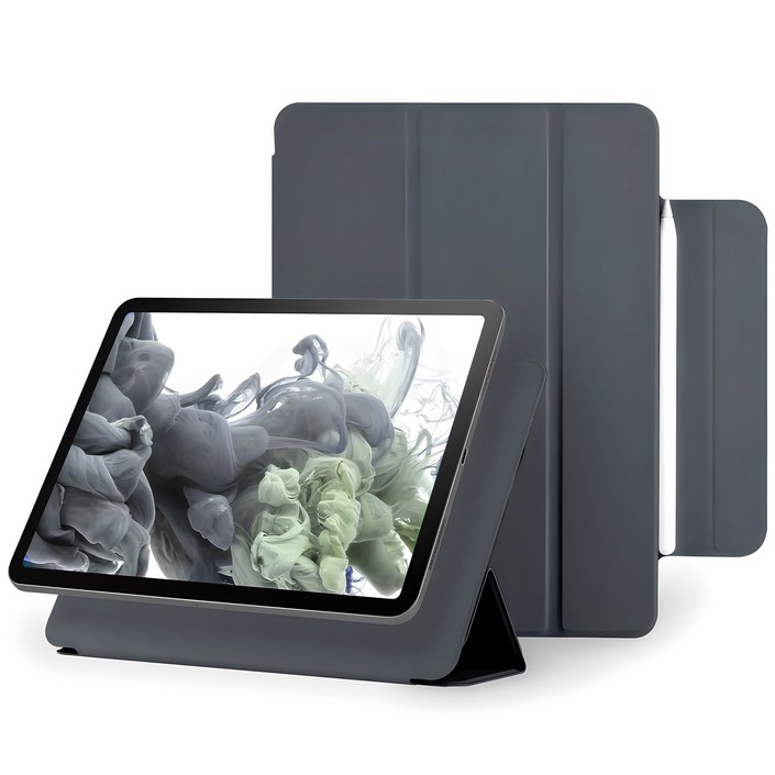 구스페리 마그네틱 폴리오 애플펜슬 커버 아이패드 케이스, 다크그레이, 1개