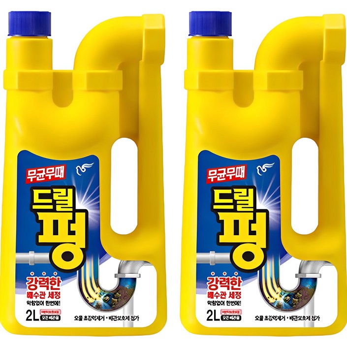 무균무때 드릴펑 배수구세정제, 2L, 2개 무균무때 드릴펑 배수구세정제, 2L, 2개