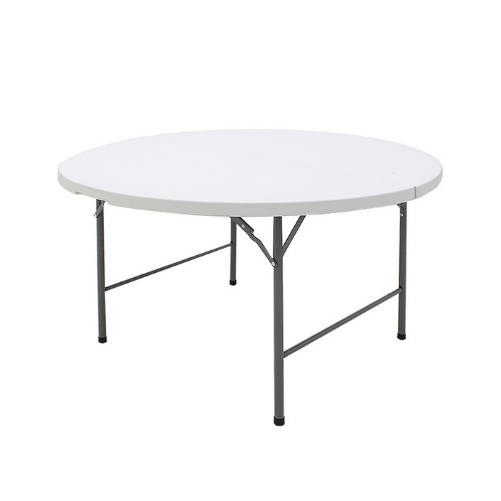 오에이데스크 브로몰딩 원형 접이식 테이블, 화이트 20221114