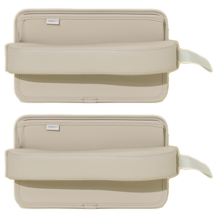 벤딕트 차량용 사이드 포켓 틈새 수납함 쿠션, 2개, 코튼베이지