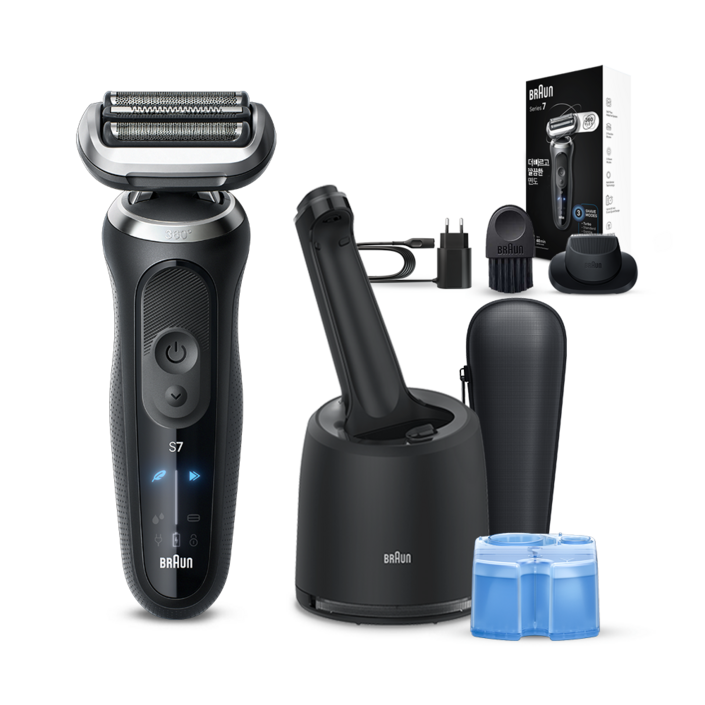 BRAUN 시리즈 7 전기면도기  세척 충전 스테이션 세트