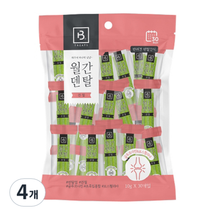 브리더랩 강아지 월간덴탈 관절 30p, 구강청결, 300g, 4개 브리더랩 강아지 월간덴탈 관절 30p, 구강청결, 300g, 4개