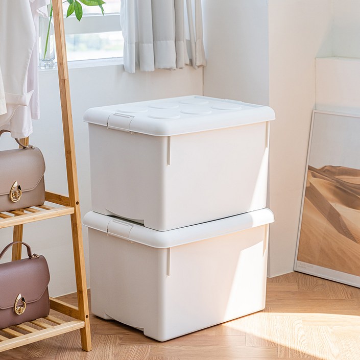 프랑코홈 국내 제조 리빙박스, 화이트, 62L, 2개