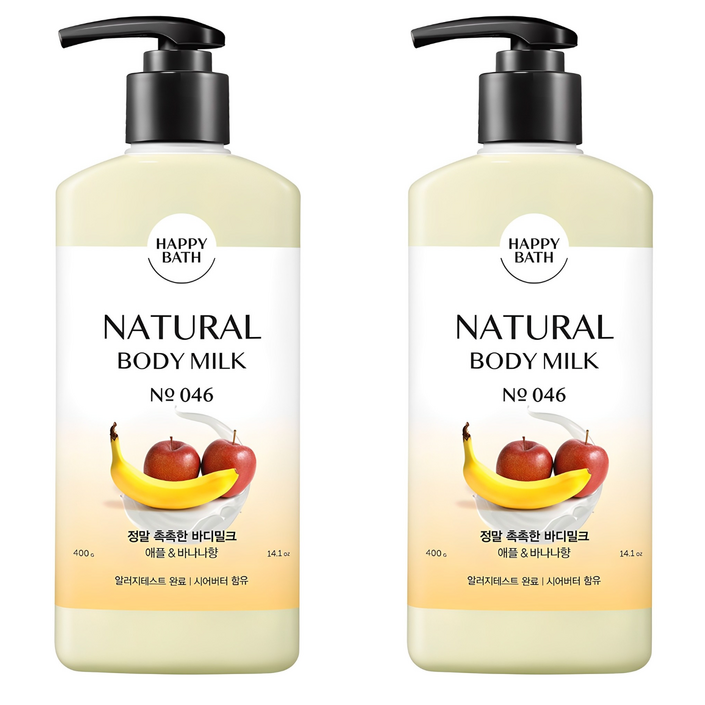 해피바스 정말 촉촉한 바디밀크 애플 바나나향