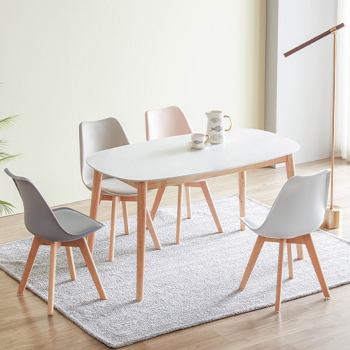 폴인퍼니 루치아 타원형 식탁의자세트 4인용 1400 방문설치