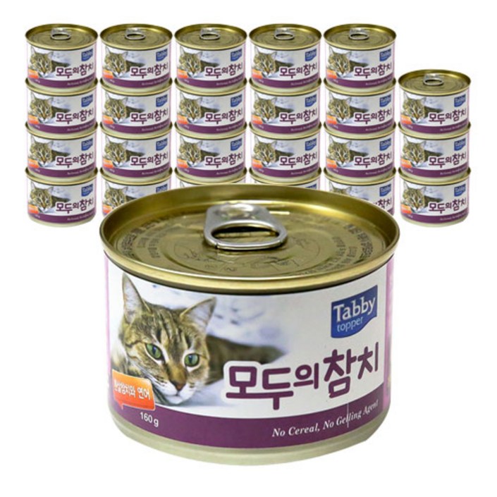 테비 모두의참치 고양이캔 참치 160g, 흰살참치 + 연어 혼합맛, 24개