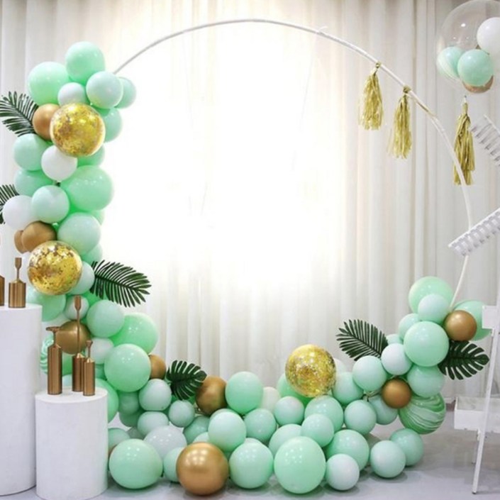 블럭마트 돌잔치 나뭇잎 포인트 생일 파티 풍선세트