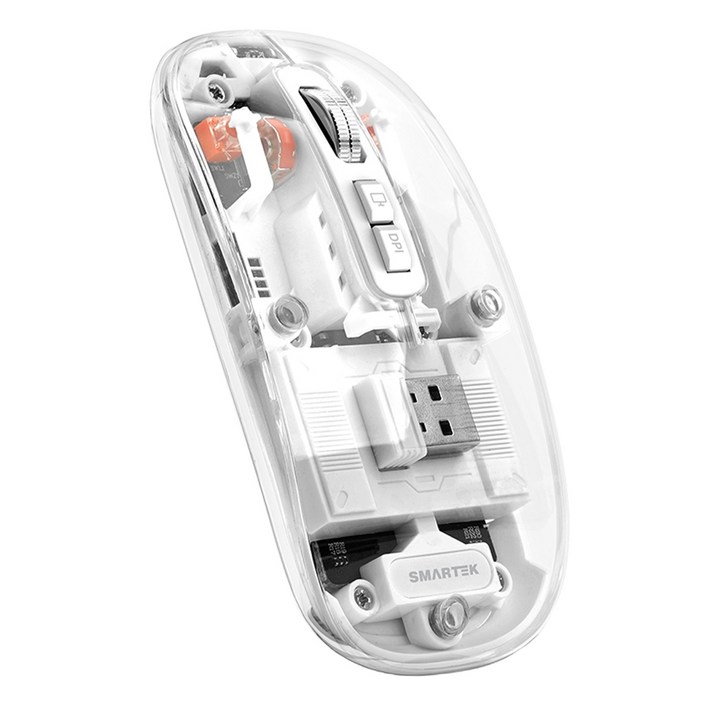 스마텍 리시버 USB 무선 무소음 블루투스 마우스 STMIV100, 투명, STMIV100 스마텍 리시버 USB 무선 무소음 블루투스 마우스 STMIV100, 투명, STMIV100