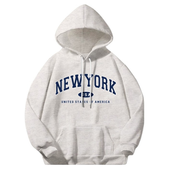 일루소 남녀공용 뉴욕 USA 소프트 특양면 후드티