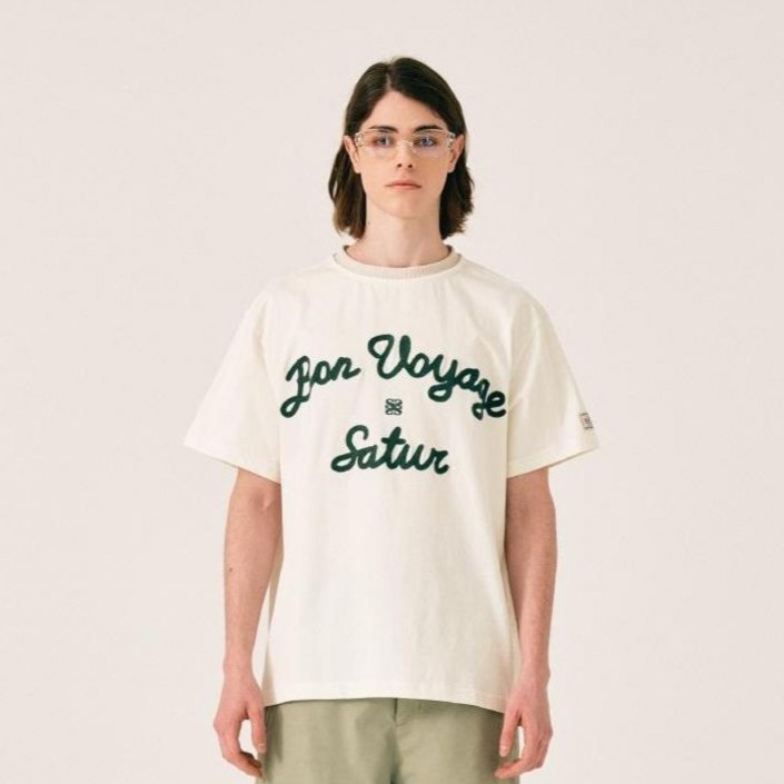 세터 남녀공용 로고 자수 보야지 반팔 티셔츠