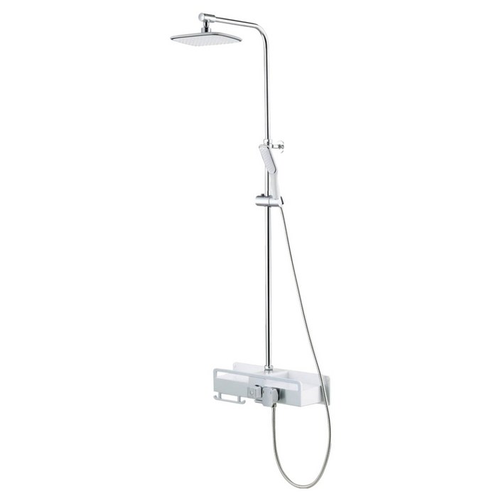 두진 심플 선반형 해바라기 레인샤워 수전 화이트실버 DS5200 방문설치, 1개