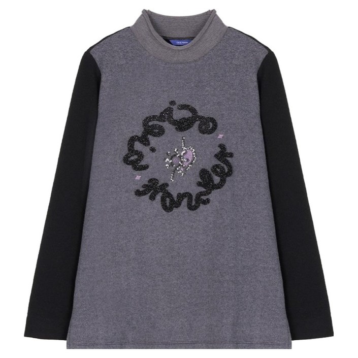 올리비아하슬러 여성용 부클 스팽글 자수 루즈핏 티셔츠 OHBWTS201