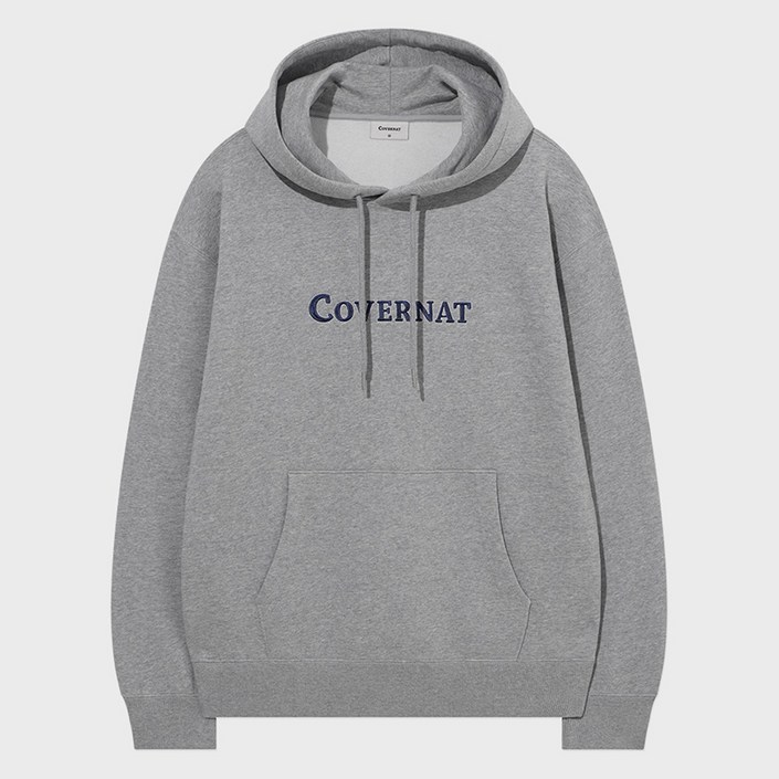 커버낫 남녀공용 센터 로고 후드티