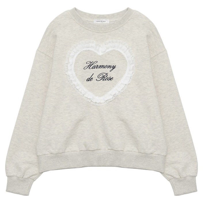 부루앤쥬디 하트 레이스 자수 맨투맨 BORJTG506A