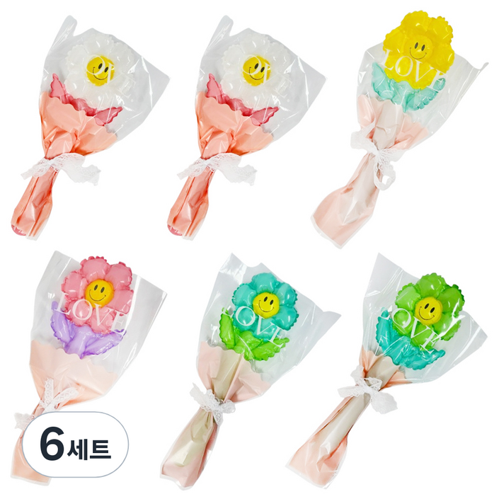 파티공구 꽃다발 풍선키트 6종 세트, 데이지, 6세트