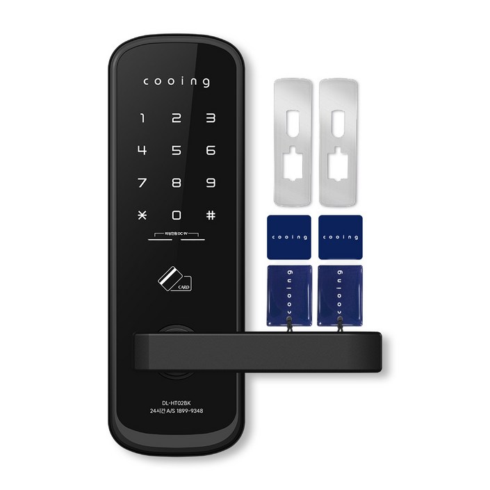 쿠잉전자 무타공 디지털 도어락 + 보강판 세트 DL-HT02BK, DL-HT02BK, 방문설치