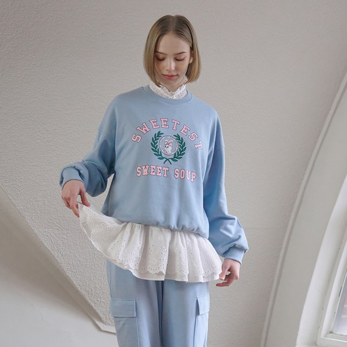 스위트숲 시그니처 프린팅 스웨트 셔츠 WB2LTF3