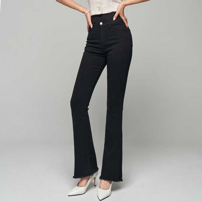 인비비드 여성용 완벽핏 속밴딩 셀프 컷팅 부츠컷 청바지 기본 G03D17ij5470