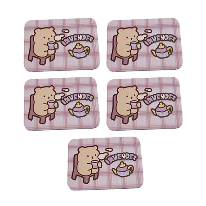 귀여운 체크패턴 곰돌이 미니 틴케이스 03