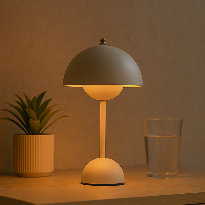 아이엔홈 버섯조명 플라워팟 감성 무드등 조명 LED조명 테이블램프, 화이트