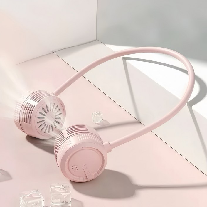 바이유 무선 초경량 휴대용 접이식 넥밴드 선풍기 넥풍기 3단계 풍속 저소음 목걸이 선풍기
