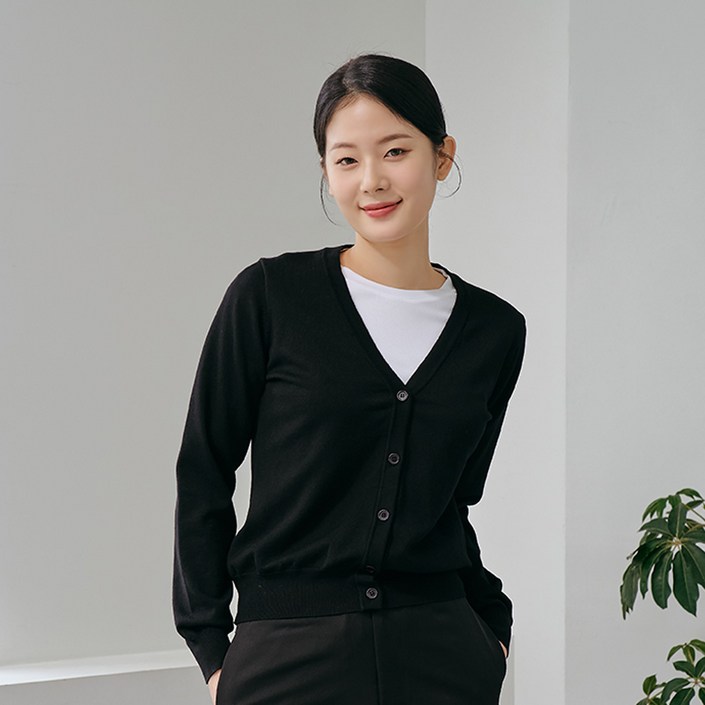 PROUD WORKERS 여성 솔리드 가디건