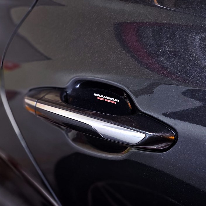 와이앤유더뉴그랜저 레터링 인쇄 차 손잡이 투명 도어컵 데칼스티커 랩핑 보호필름 용품